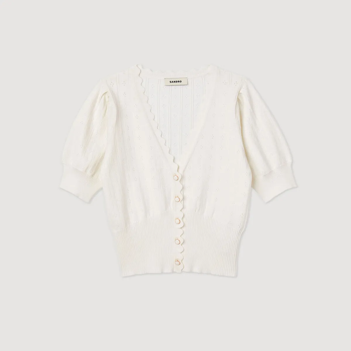 Fashion Cropped Cardigan With Balloon Sleeves Women Sweaters & Cardigans