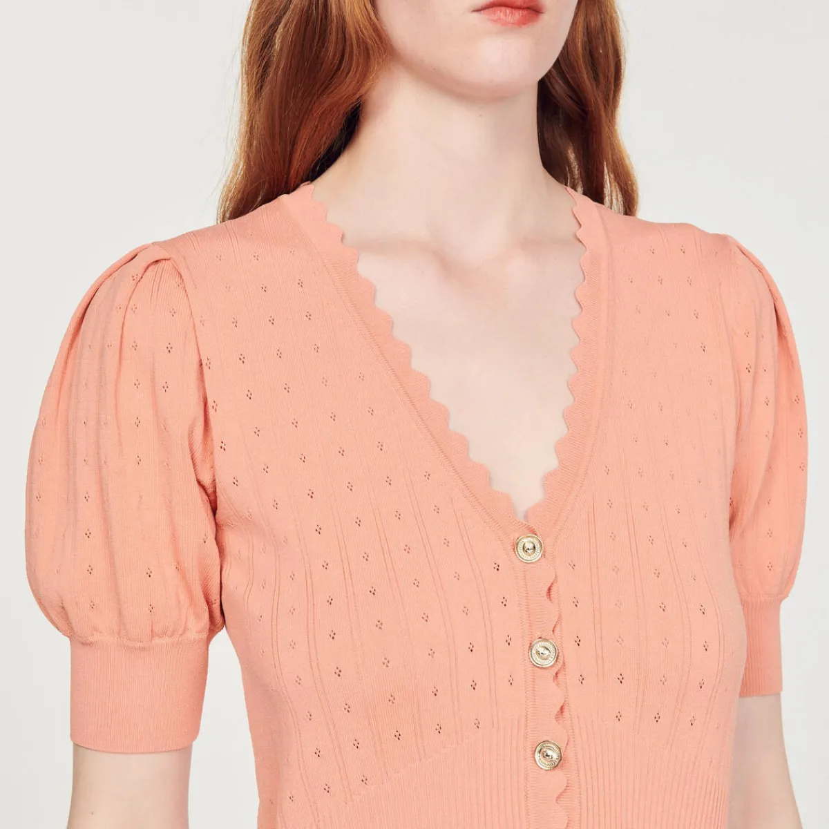 Fashion Cropped Cardigan With Balloon Sleeves Women Sweaters & Cardigans