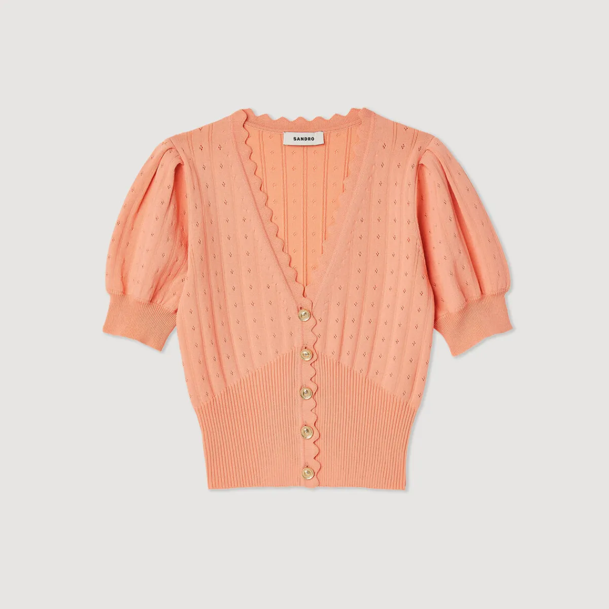 Fashion Cropped Cardigan With Balloon Sleeves Women Sweaters & Cardigans