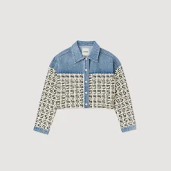 Cheap Cropped Denim Coatigan Women Sweaters & Cardigans
