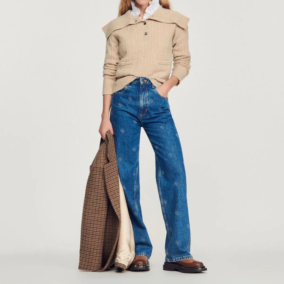 Cheap Cropped Knit Sweater Women Sweaters & Cardigans