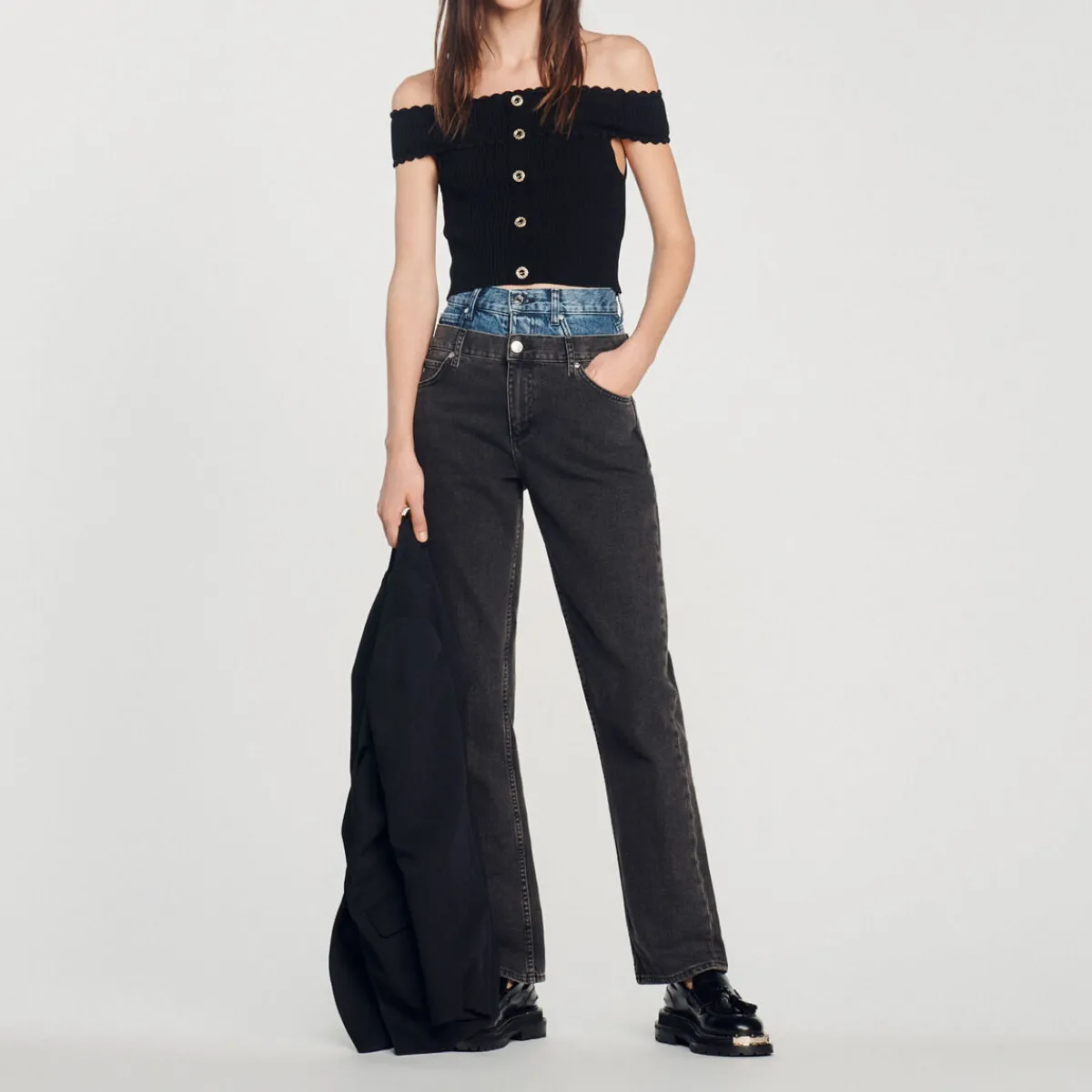 Clearance Cropped Knit Top Women Sweaters & Cardigans