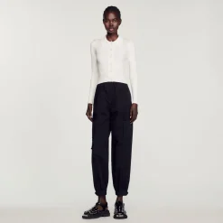 Sale Cropped Ribbed Cardigan Women Sweaters & Cardigans