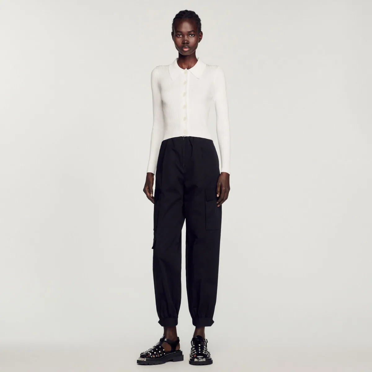 Sale Cropped Ribbed Cardigan Women Sweaters & Cardigans