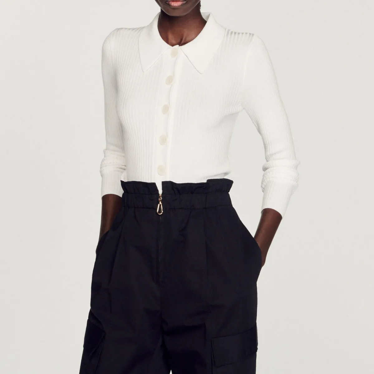 Sale Cropped Ribbed Cardigan Women Sweaters & Cardigans