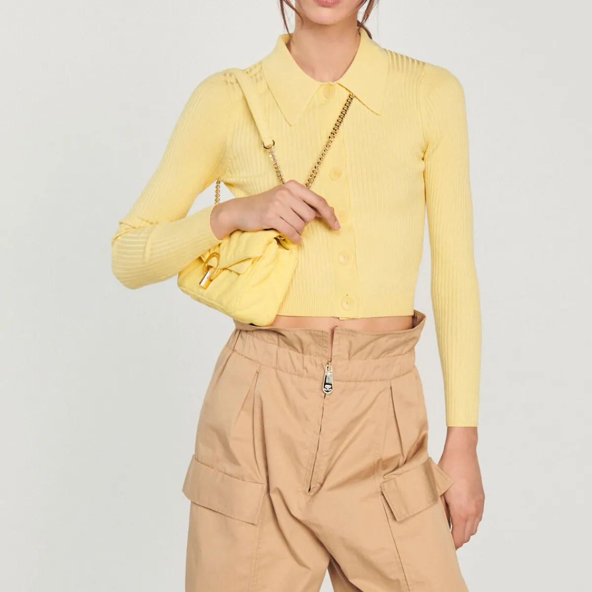 Hot Cropped Ribbed Cardigan Women Sweaters & Cardigans