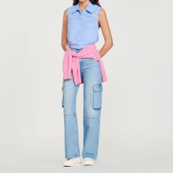 Flash Sale Cropped Sleeveless Shirt Women Tops & Shirts