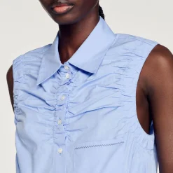 Flash Sale Cropped Sleeveless Shirt Women Tops & Shirts