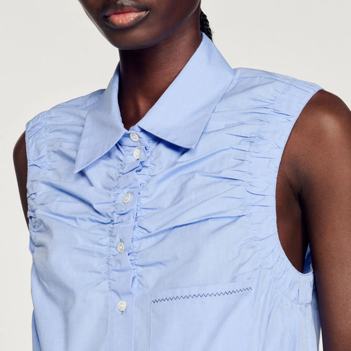 Flash Sale Cropped Sleeveless Shirt Women Tops & Shirts