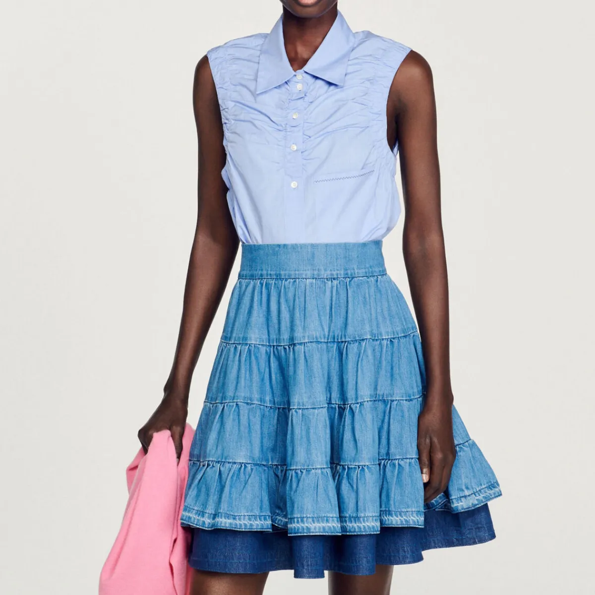Flash Sale Cropped Sleeveless Shirt Women Tops & Shirts