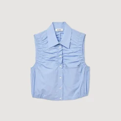 Flash Sale Cropped Sleeveless Shirt Women Tops & Shirts