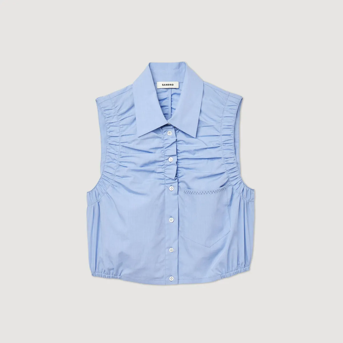 Flash Sale Cropped Sleeveless Shirt Women Tops & Shirts