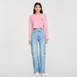 Outlet Cropped Smiley&Copy; Sweater Women Sweaters & Cardigans