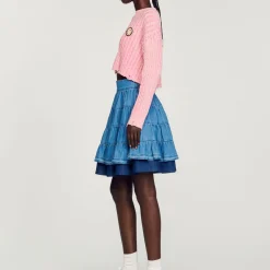 Outlet Cropped Smiley&Copy; Sweater Women Sweaters & Cardigans