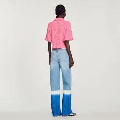 Clearance Cropped Smocked Shirt Women Tops & Shirts