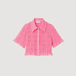Clearance Cropped Smocked Shirt Women Tops & Shirts