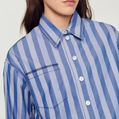 Cheap Cropped Striped Shirt Women Tops & Shirts