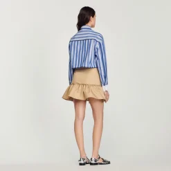 Cheap Cropped Striped Shirt Women Tops & Shirts