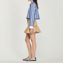 Cheap Cropped Striped Shirt Women Tops & Shirts