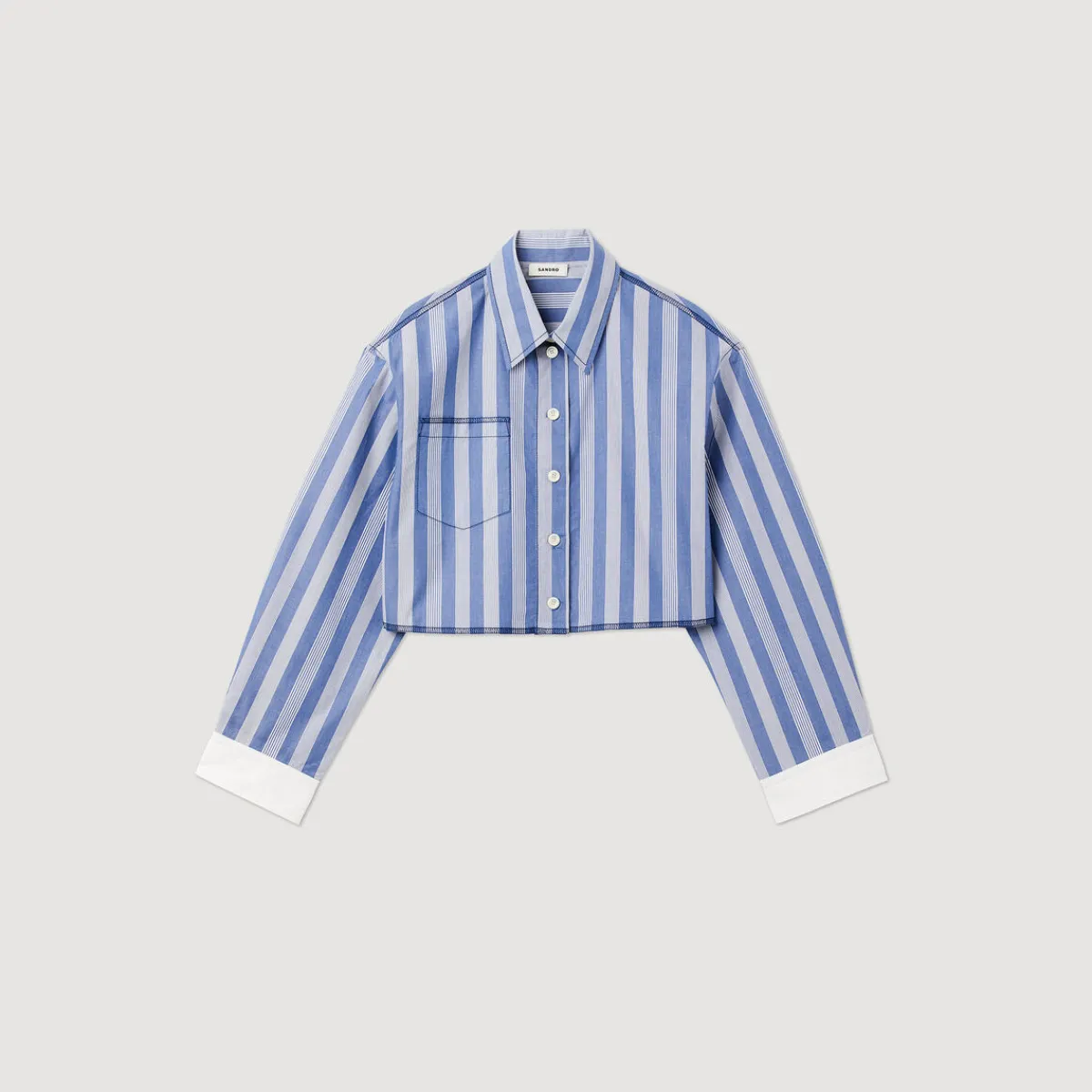 Cheap Cropped Striped Shirt Women Tops & Shirts
