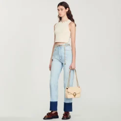 Cheap Cropped Sweater With Eyelets And Rings Women Matching Sets