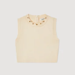 Cheap Cropped Sweater With Eyelets And Rings Women Matching Sets