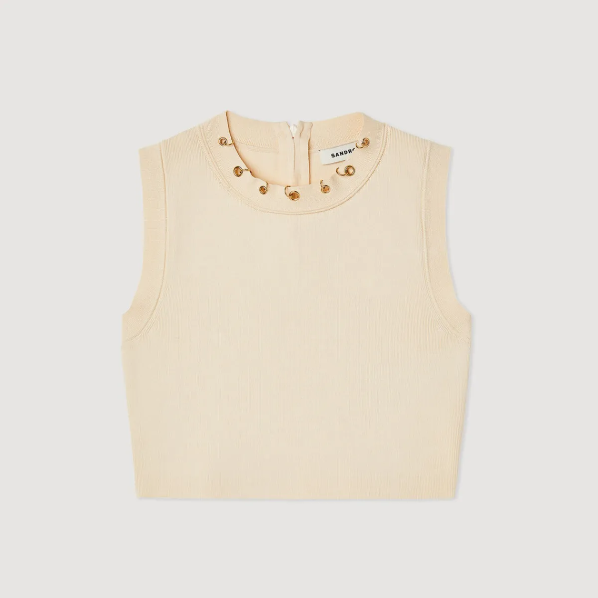 Cheap Cropped Sweater With Eyelets And Rings Women Matching Sets