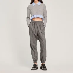 Fashion Cropped Trompe-L'Oeil Sweater Women Sweaters & Cardigans