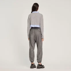 Fashion Cropped Trompe-L'Oeil Sweater Women Sweaters & Cardigans