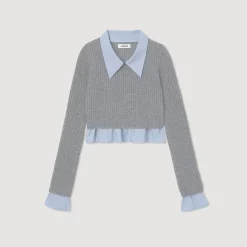 Fashion Cropped Trompe-L'Oeil Sweater Women Sweaters & Cardigans