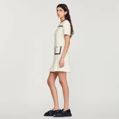 Clearance Cropped Tweed Button-Up Dress Women Dresses
