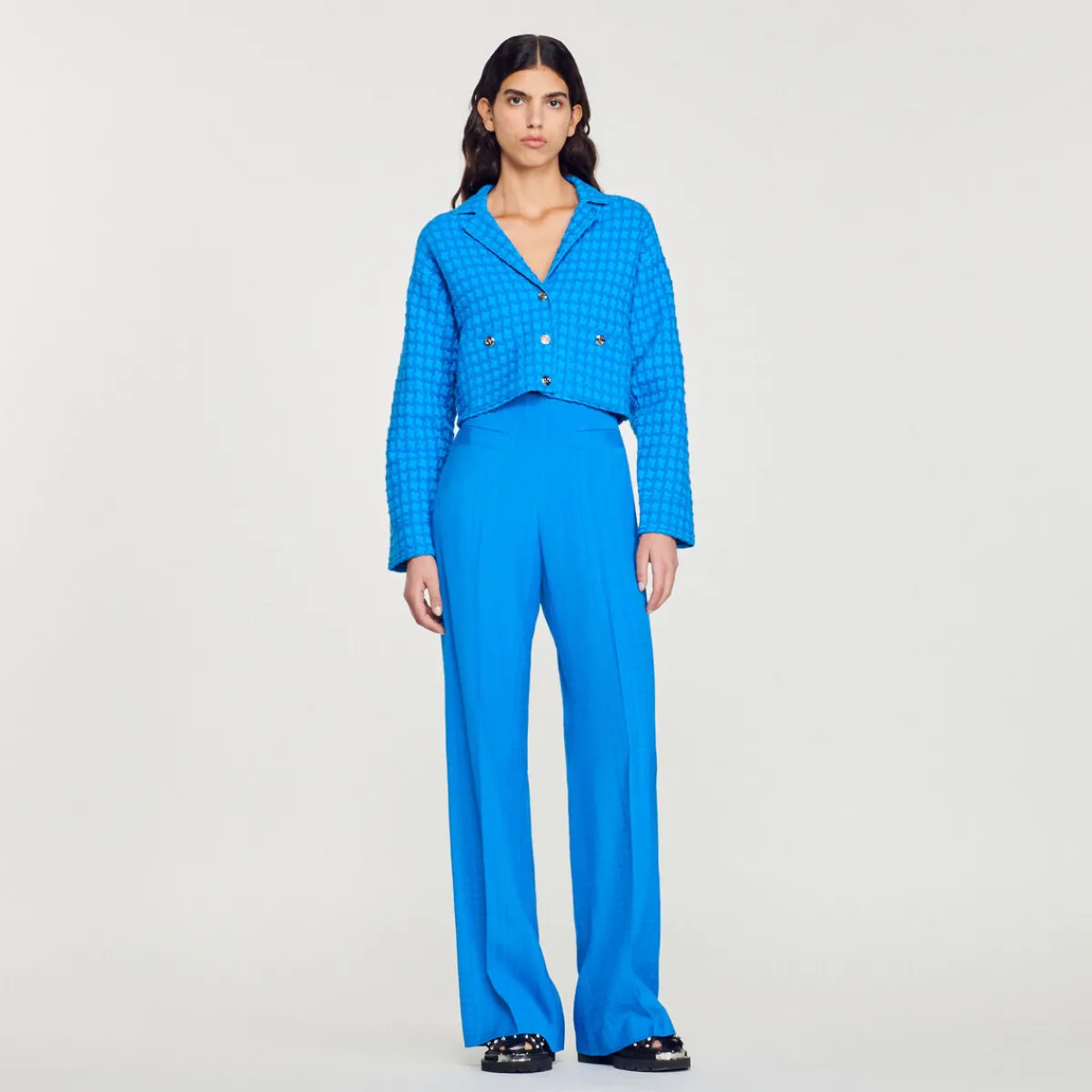 Shop Cropped Tweed Coatigan Women Matching Sets