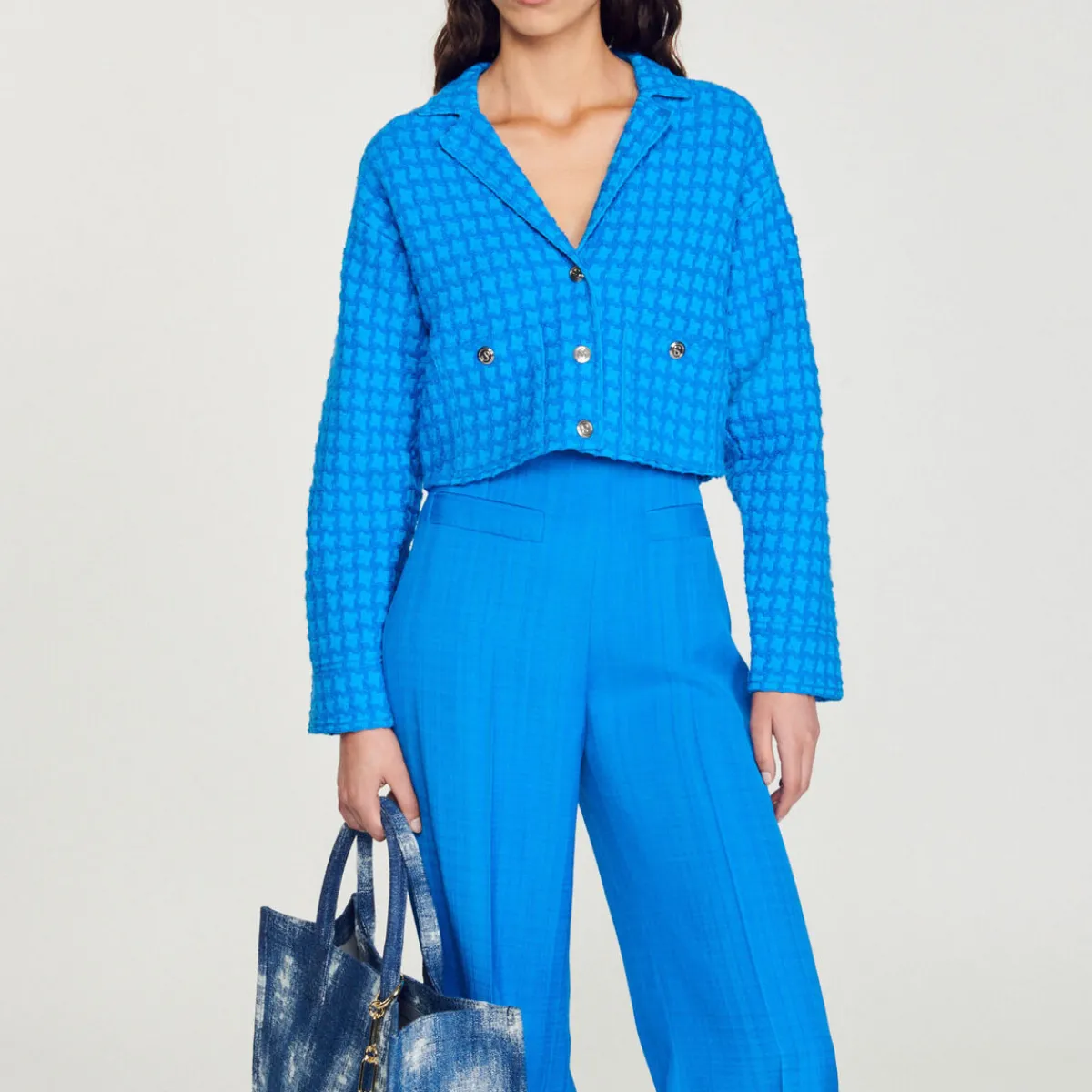 Shop Cropped Tweed Coatigan Women Matching Sets