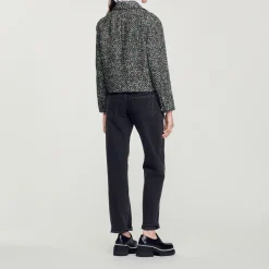 Flash Sale Cropped Tweed Jacket Women Matching Sets