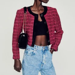 Best Sale Cropped Tweed Jacket Women Matching Sets
