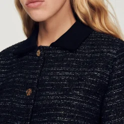 Clearance Cropped Tweed Short-Sleeved Jacket Women Matching Sets