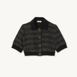 Clearance Cropped Tweed Short-Sleeved Jacket Women Matching Sets