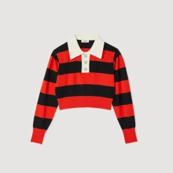 Fashion Cropped Two-Tone Sweater Women Sweaters & Cardigans