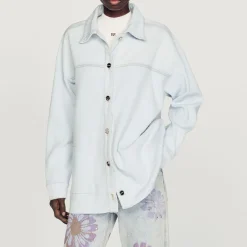 Clearance Denim And Knit Coatigan Women Sweaters & Cardigans