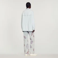 Clearance Denim And Knit Coatigan Women Sweaters & Cardigans