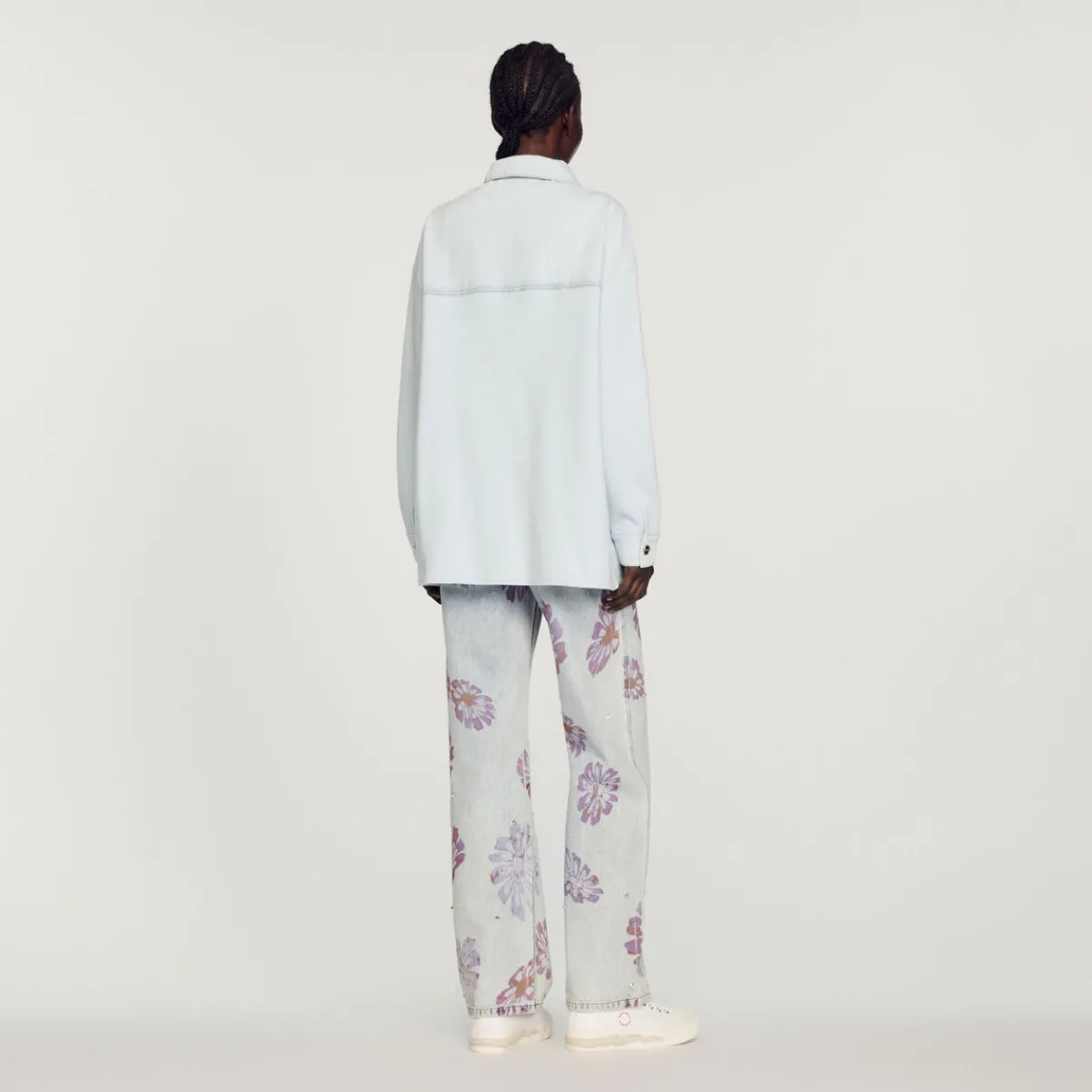 Clearance Denim And Knit Coatigan Women Sweaters & Cardigans