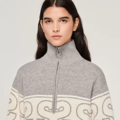 Fashion Double S Jacquard Sweater Women Sweaters & Cardigans