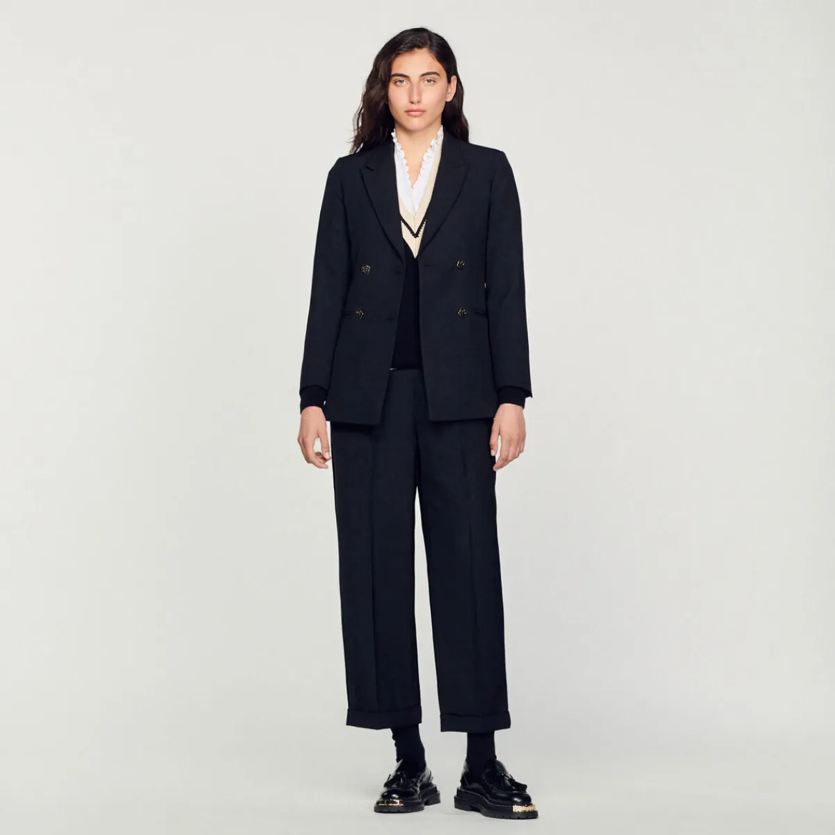 Outlet Double-Breasted Suit Jacket Women Matching Sets