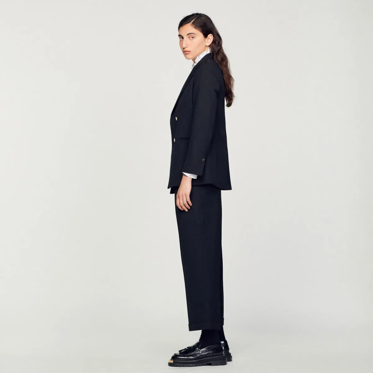Outlet Double-Breasted Suit Jacket Women Matching Sets