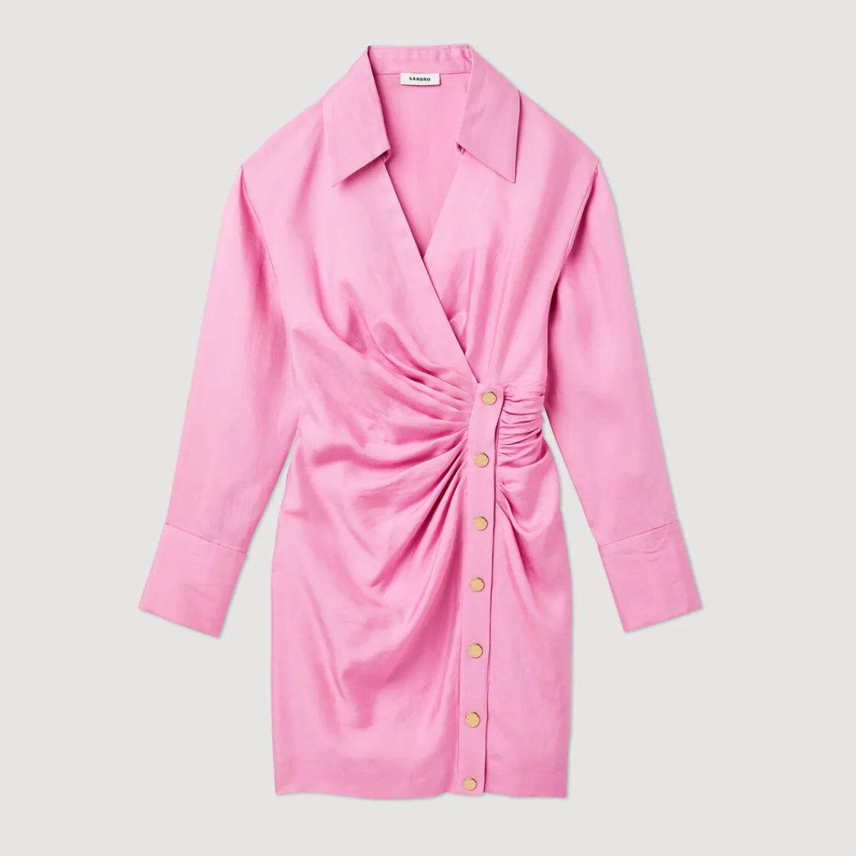 Clearance Draped Dress With Long Sleeves Women Dresses