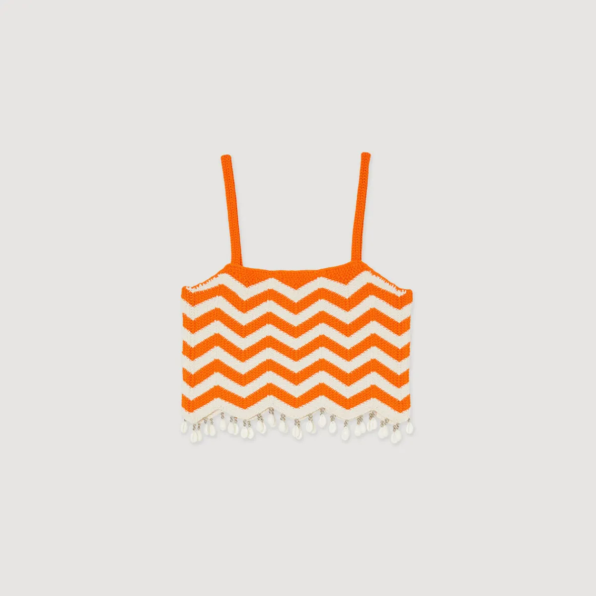 Cheap Drop-Bead Crop Top Women Sweaters & Cardigans