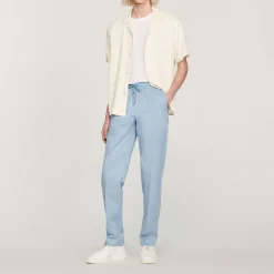 Sale Elasticated Straight-Leg Pants Men Pants & Shorts
