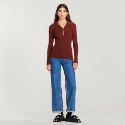 Discount Embellished Zip-Neck Sweater Women Sweaters & Cardigans