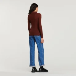 Discount Embellished Zip-Neck Sweater Women Sweaters & Cardigans