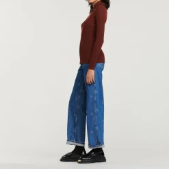 Discount Embellished Zip-Neck Sweater Women Sweaters & Cardigans